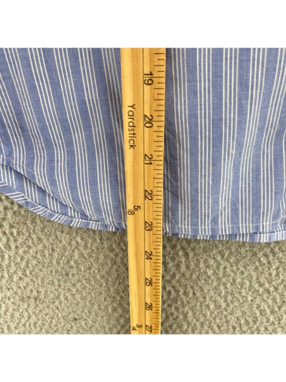 Talbots Shirt Womens 6 Petite VTG Blue Striped Cotton Button Up Contrast Collar - Picture 9 of 10